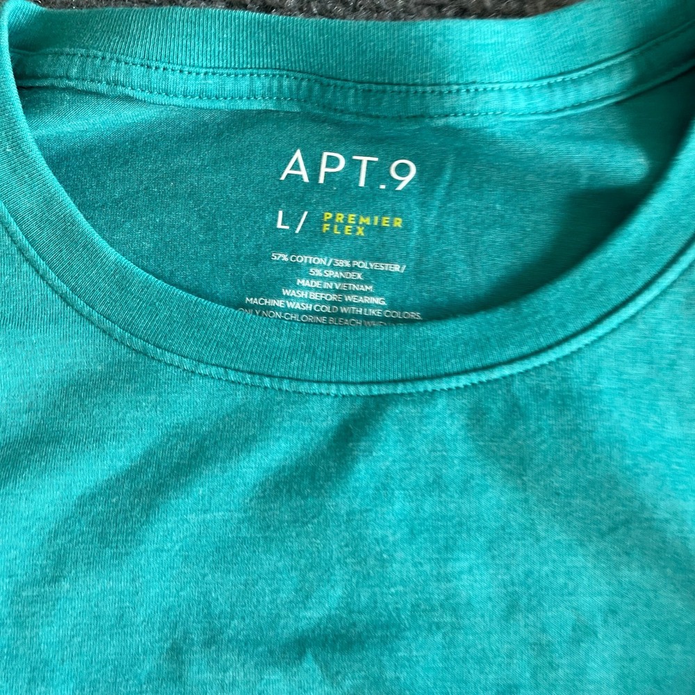 Apt 9 Mens Premier Flex Long Sleeve Tee Shirt Bundle 2 Pack Teal Blue Large L - Picture 2 of 9